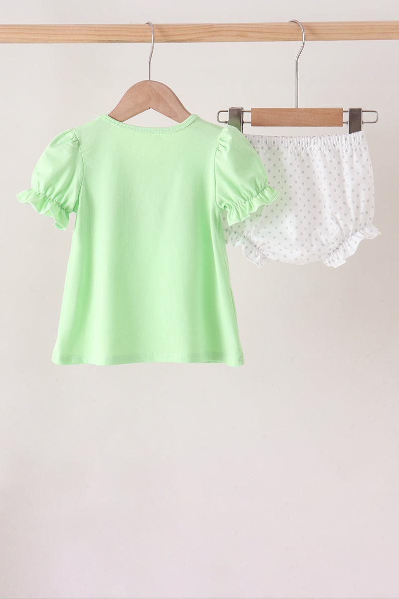 Light green french knot bloomer set
