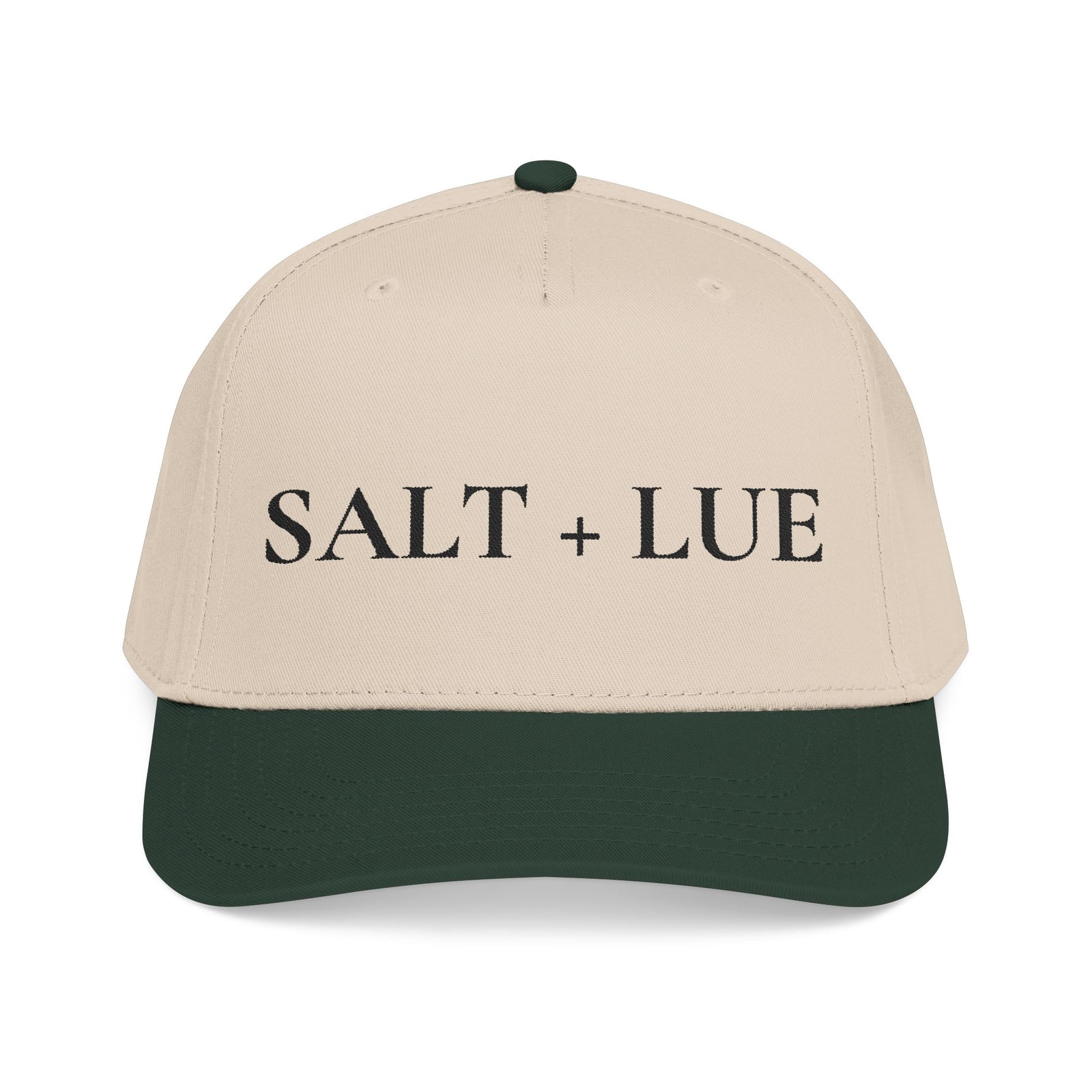 Salt + Lue Baseball Cap — Vintage Logo Mid-Profile Trucker Hat