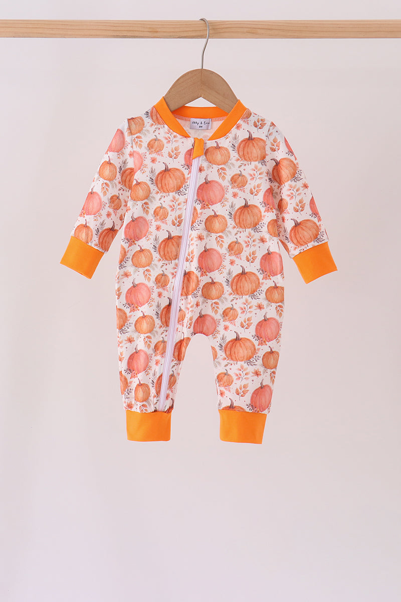 Orange Pumpkin Romper