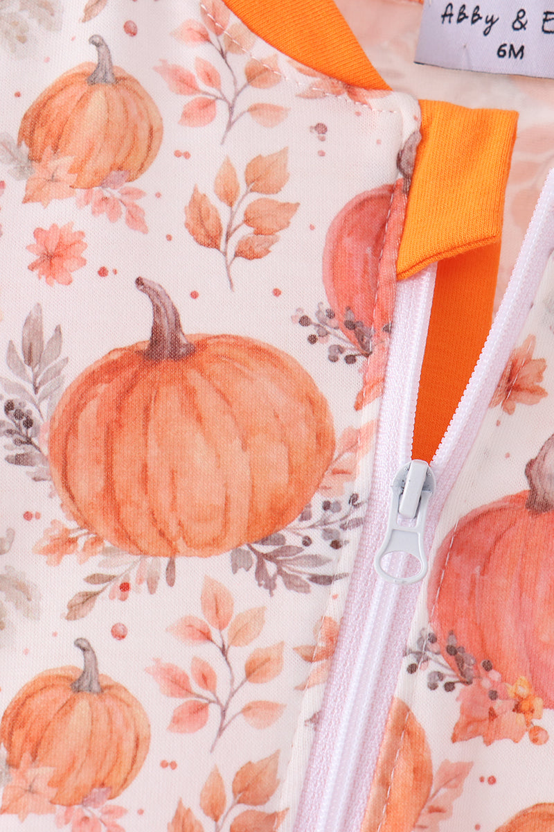 Orange Pumpkin Romper